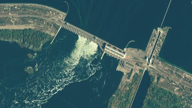 kakhovka dam on the dnipro river near nova kakhovka in ukraine