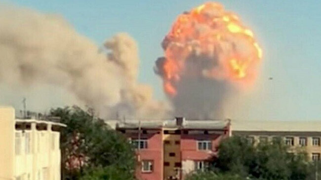 kazakh military base explosion