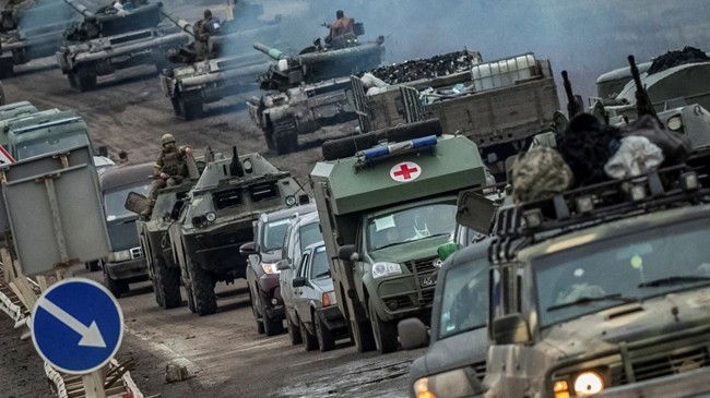 krainian tanks and military vehicles in the kherson
