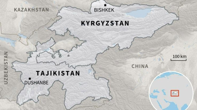 kyrgyzstan tajikistan map