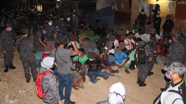 malasia police arrested illegal immigrants inner