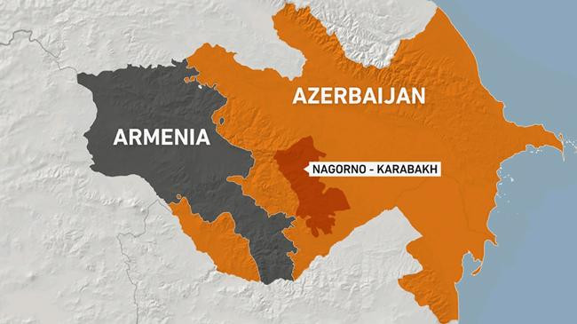 map armenian and azerbaijan