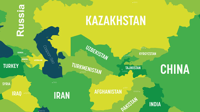 map central asia