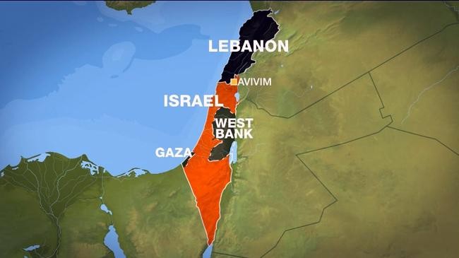 map gaza west bank israel lebanon 1
