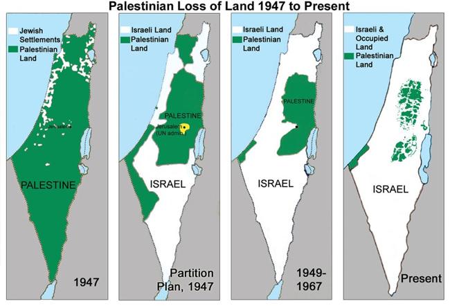 map palestinian and israel
