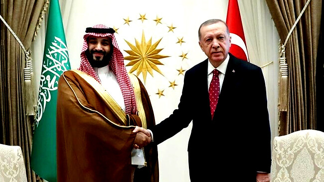mohammed bin salman and recep tayyip erdogan