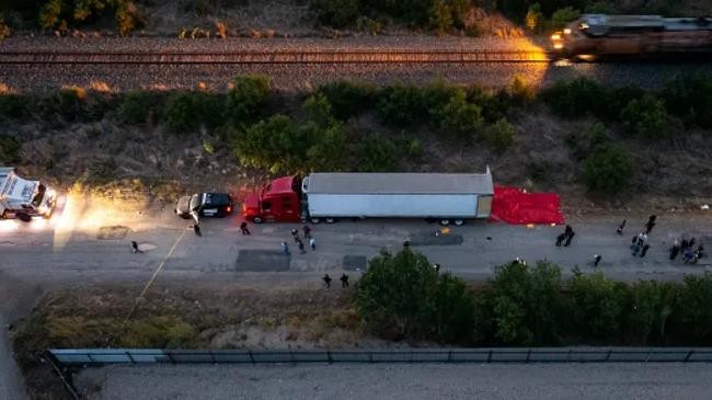 more than 40 people were found dead in a big rig truck