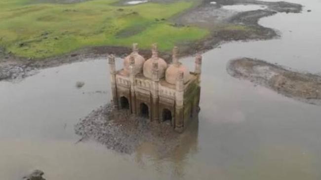mosque was submerged in water