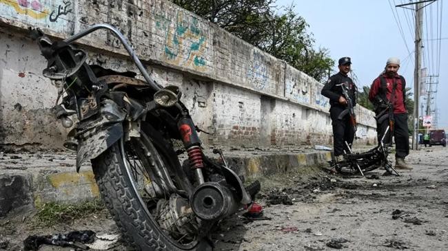 motorcycle blast in pakistan s peshawar city