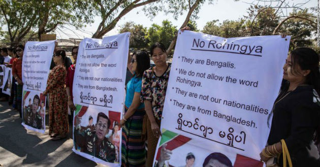 myanmar protest against rohinga
