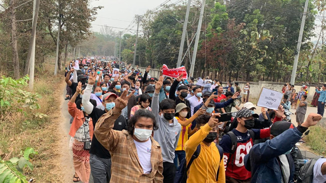 myanmar protest home