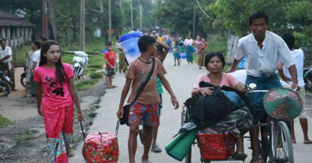 myanmar rohinga left houses