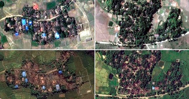 myanmar village earth view