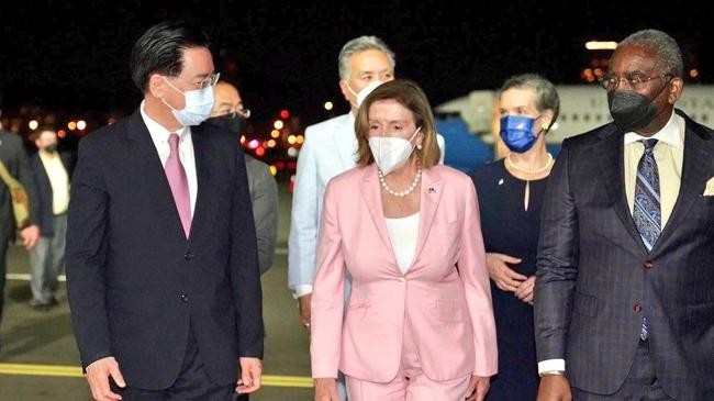 nancy pelosi c landed in taiwan