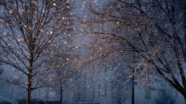 normal in afternoon snow at night