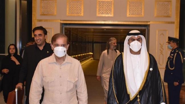 pakistan prime minister shehbaz sharif arrives uae