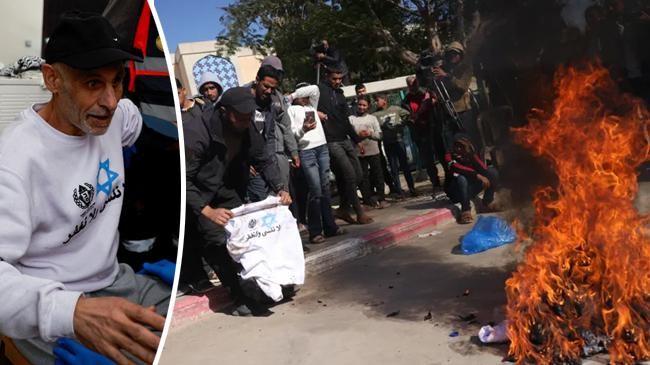 palestinians burn humiliating shirts