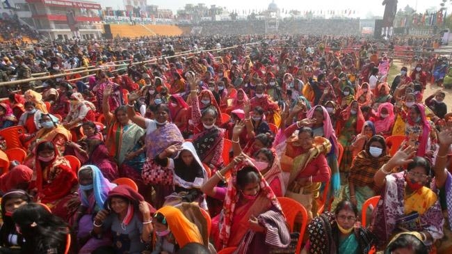 people attend rally addressed modi