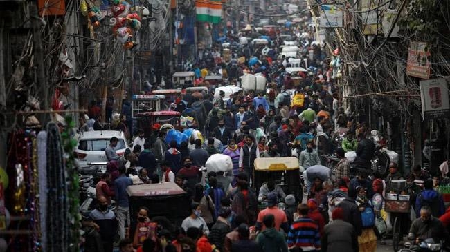 people crowded market delhi