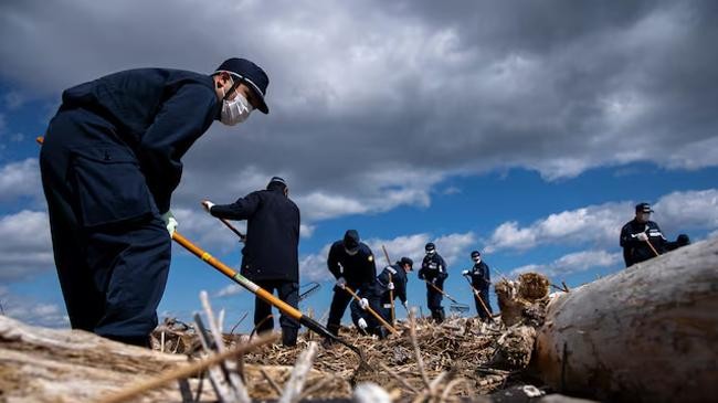 police officers take part in a search operation in japan