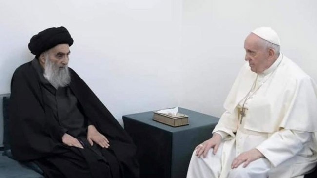 pope shia leader meeting
