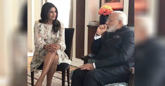 priyanka chopra sits leg on leg infront of prime minister
