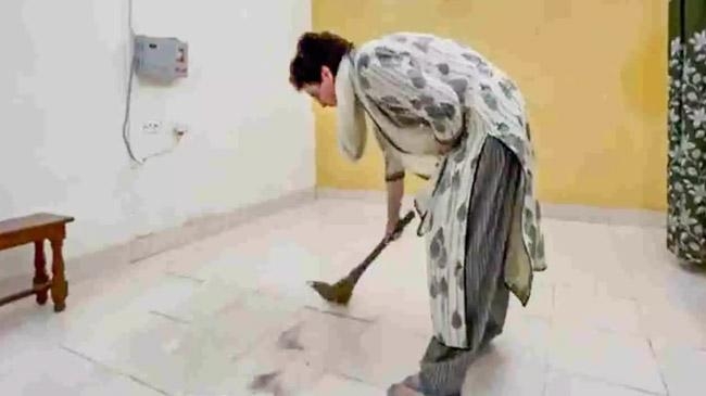 priyanka swept floor guest house