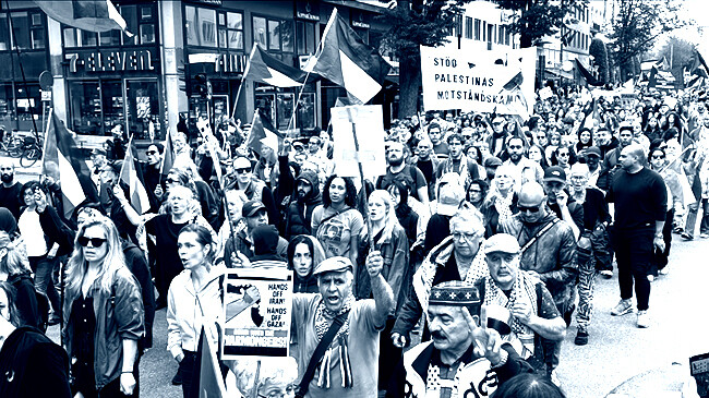 pro palestinian demonstration in sweden