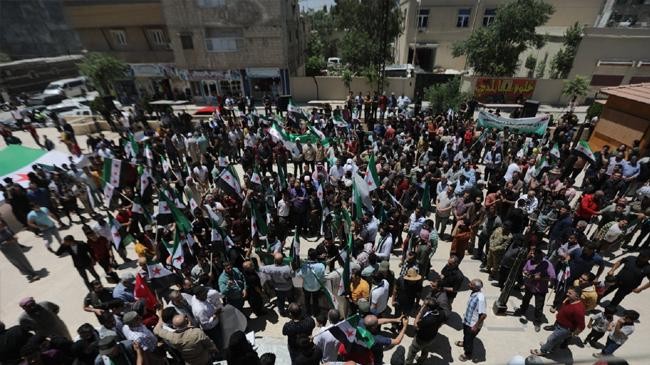 protest against assad ypg pkk