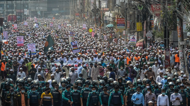 protest in bangladesh prophets cartoon