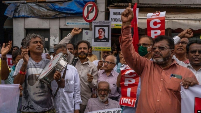protesters in india call for release of anti modi activist