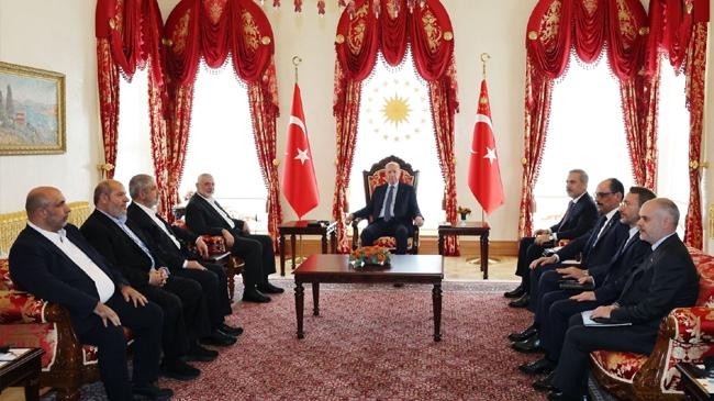 recep tayyip erdogan meeting with hamas political bureau chief ismail haniyeh
