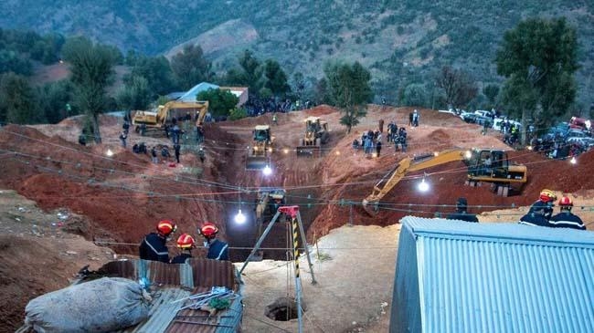 rescuers dug a huge hole