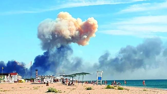 rising smoke at saki air base