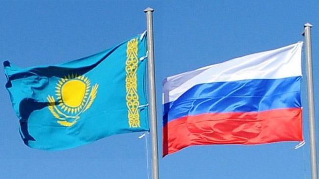 russia and kazakhstan flag