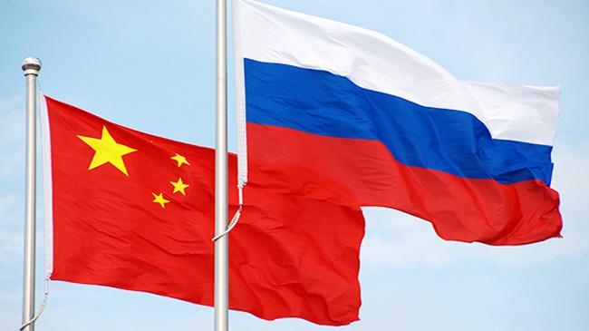 russia china flag