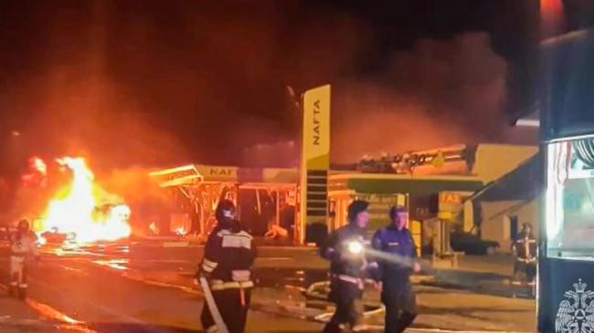 russia petrol pump fire