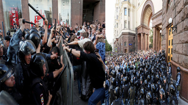 russia protest arrested