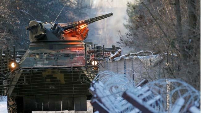 russian tank in action