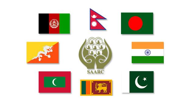 saarc logo with flags of member country