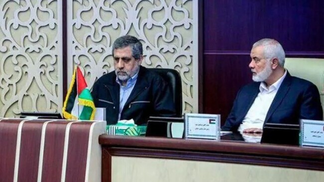 saeed izadi with hamas leader ismail haniyeh