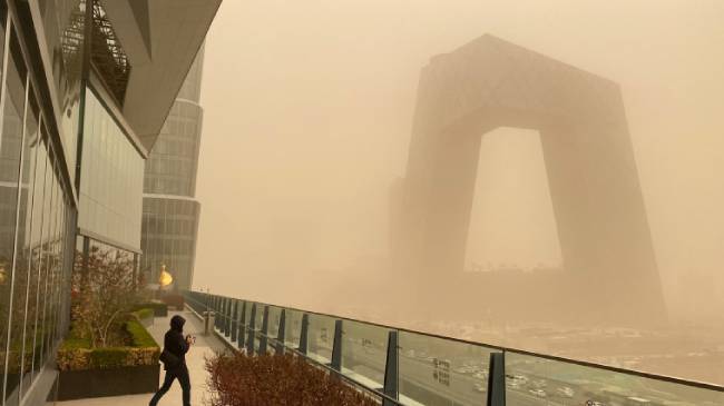 sandstorm in beijing at its highest