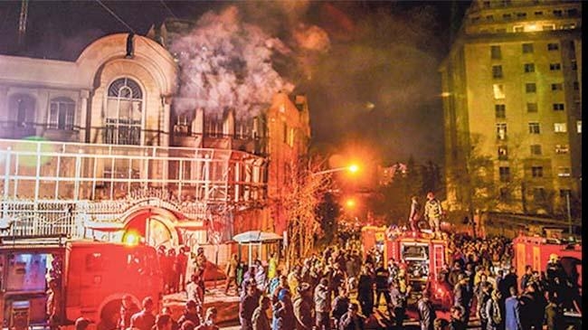 saudi arabia embassy burning