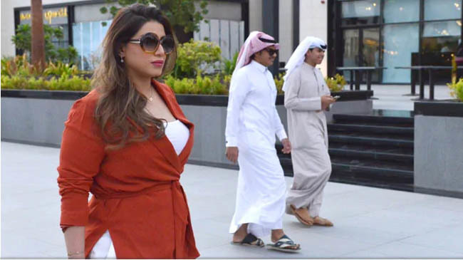 saudi woman wearing western dress