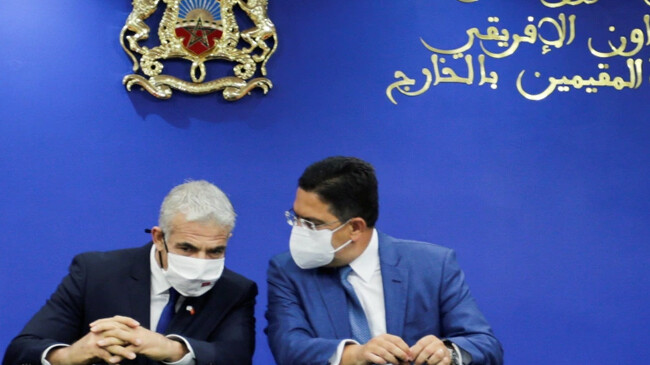 sraeli fm yair lapid moroccan fm nasser bourita