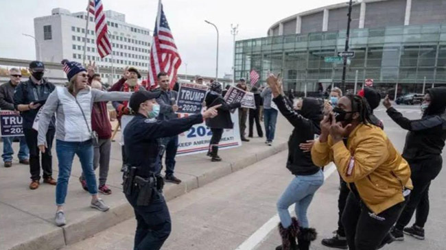 supporters of trump and biden