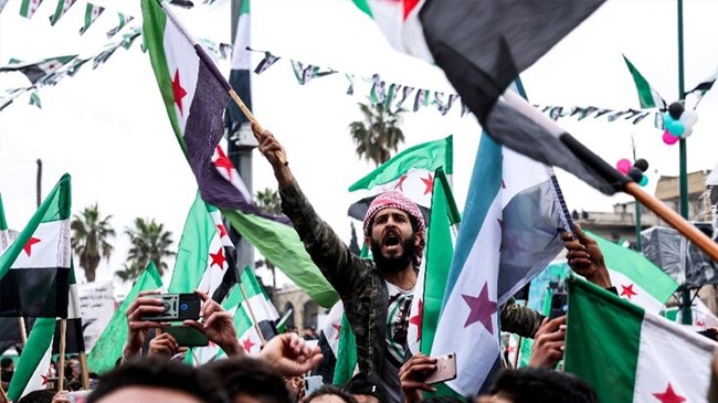 syrian opposition supporters rally