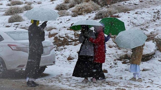 tabuk region covered white snow inner