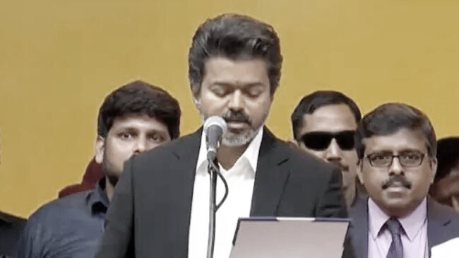 অভিনেতা থালাপতি বিজয় এখন তামিলনাড়ুর মুখ্যমন্ত্রী