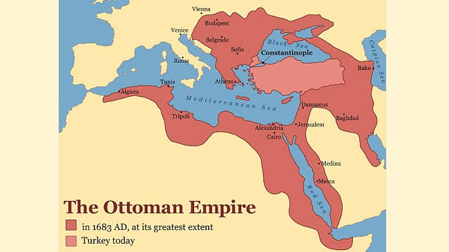 the map ottoman empire